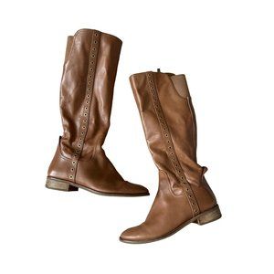 MICHAEL MICHAEL KORS Tan Leather Riding Boots Sz 12